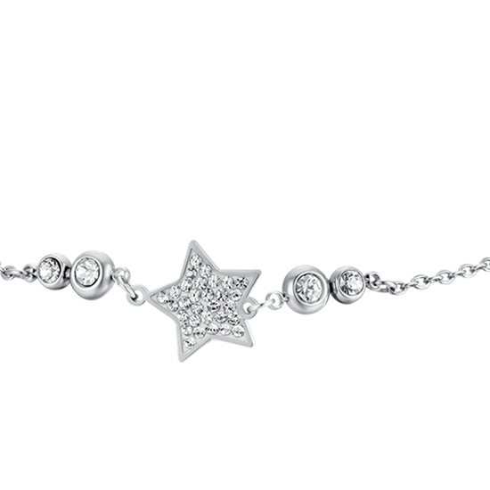 BRACCIALE DONNA IN ACCIAIO CON STELLA CON CRISTALLI BIANCHI