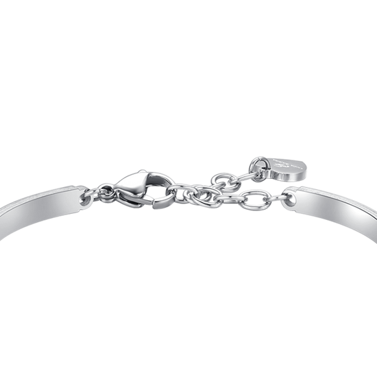 BRACCIALE DONNA IN ACCIAIO CUORE CRISTALLO BIANCO E CRISTALLI BIANCHI