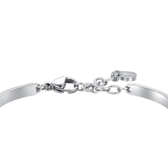 BRACCIALE DONNA IN ACCIAIO ELEMENTO CRISTALLO BIANCO E CRISTALLI BIANCHI