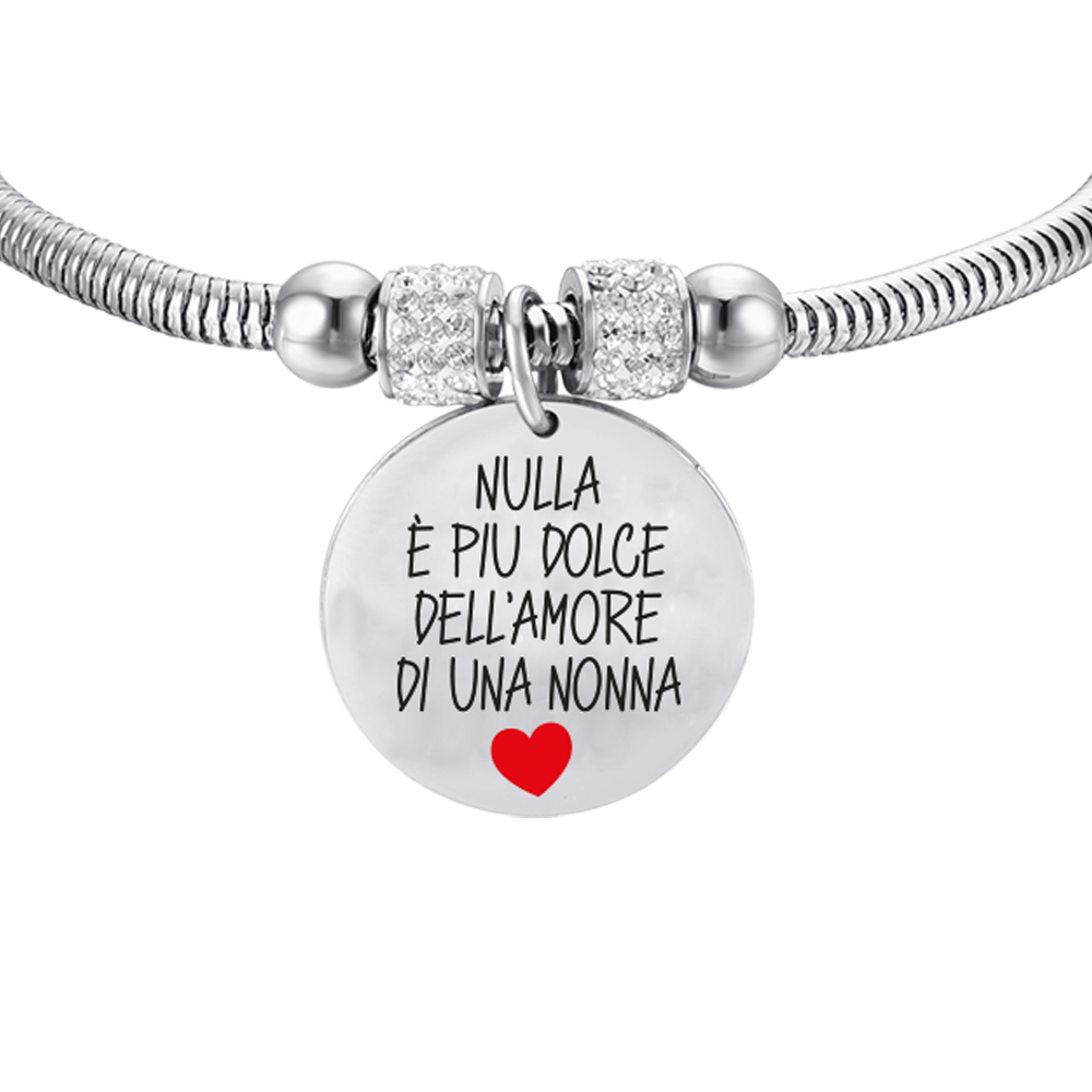 BRACCIALE DONNA IN ACCIAIO NULLA E' PIÙ DOLCE DELL'AMORE DI UNA NONNA