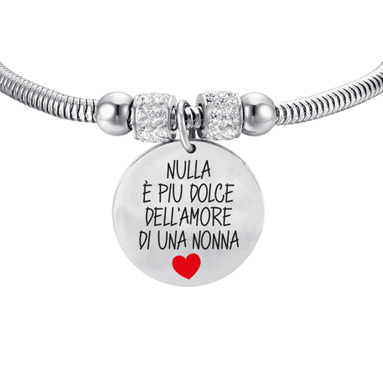 BRACCIALE DONNA IN ACCIAIO NULLA E' PIÙ DOLCE DELL'AMORE DI UNA NONNA