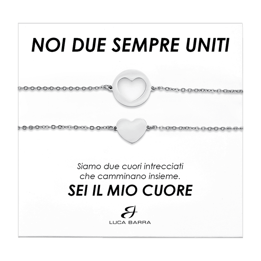 BRACCIALI DONNA IN ACCIAIO CON CUORI