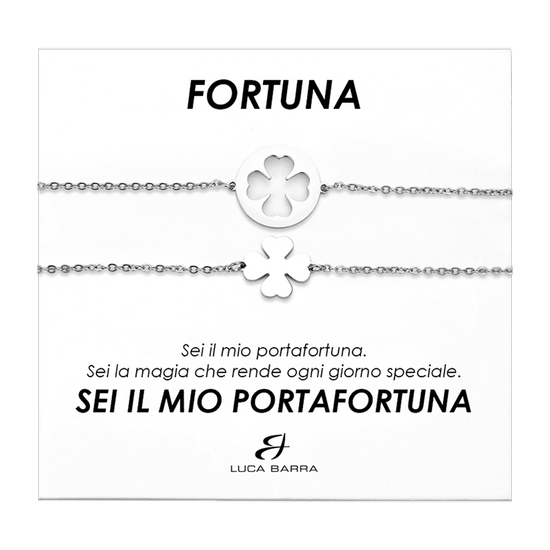 BRACCIALI DONNA IN ACCIAIO CON QUADRIFOGLI