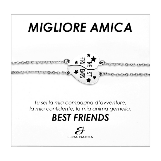 BRACCIALI DONNA IN ACCIAIO MEZZO CUORE BEST FRIENDS