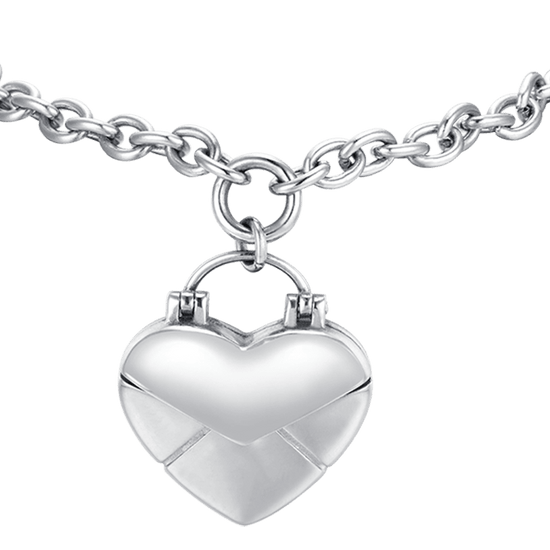 BRACCIALE DONNA IN ACCIAIO CON CUORE LETTERA