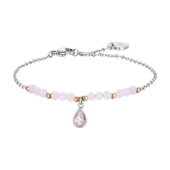 BRACCIALE DONNA IN ACCIAIO AGATA ROSA