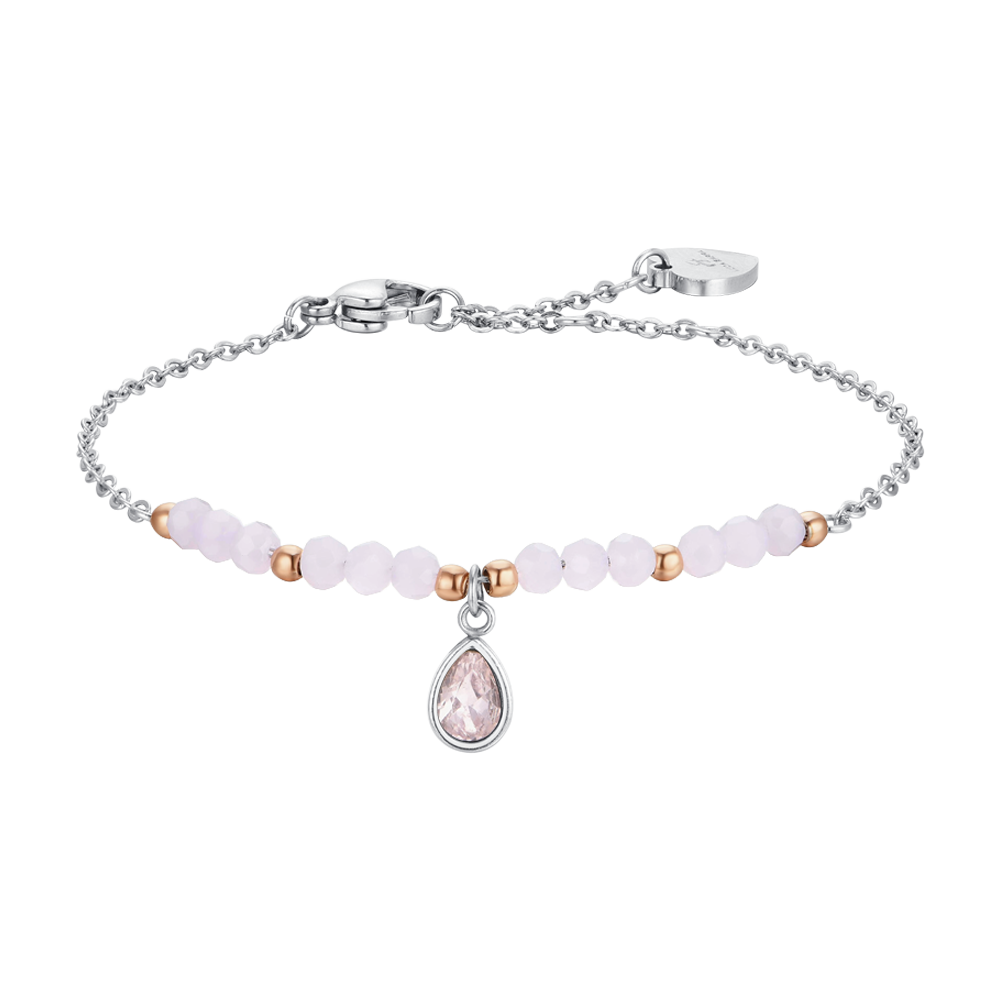 BRACCIALE DONNA IN ACCIAIO AGATA ROSA