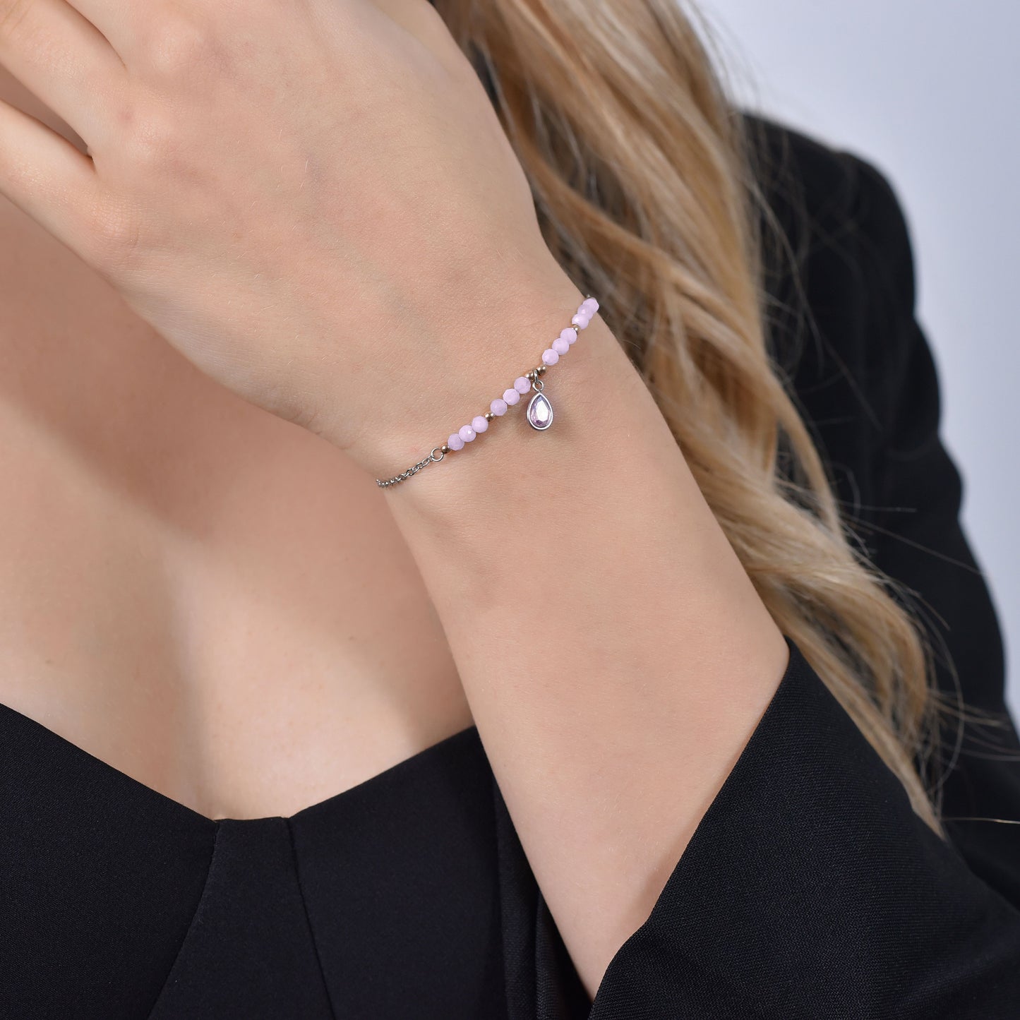 BRACCIALE DONNA IN ACCIAIO AGATA ROSA