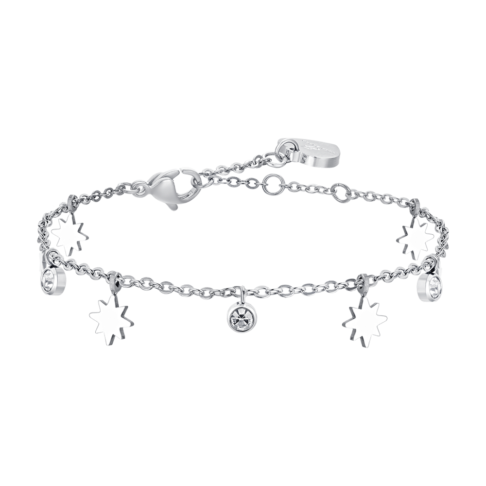 BRACCIALE DONNA IN ACCIAIO STELLA DI SISSI E CRISTALLI