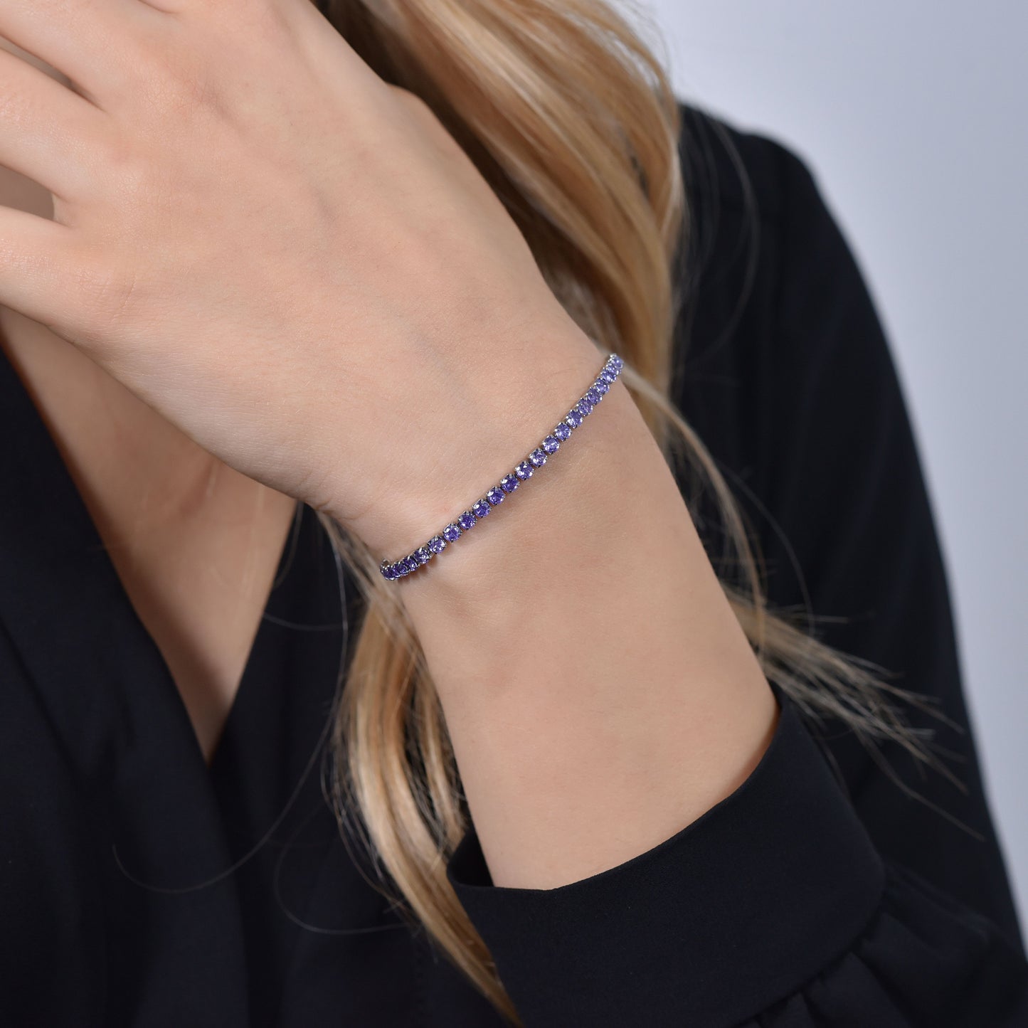 BRACCIALE TENNIS DONNA CRISTALLI VIOLA