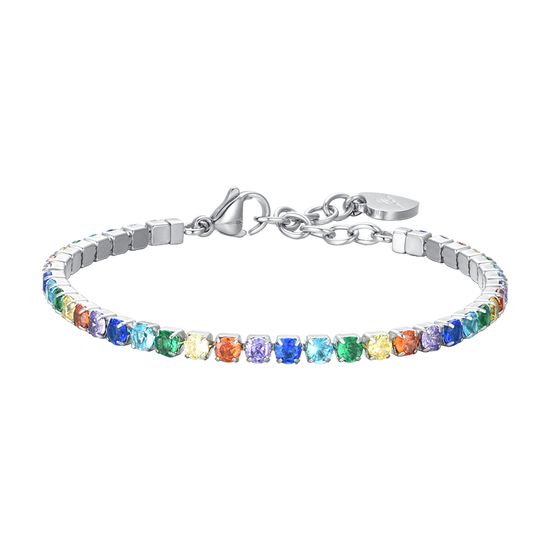 BRACCIALE TENNIS DONNA CRISTALLI MULTICOLOR