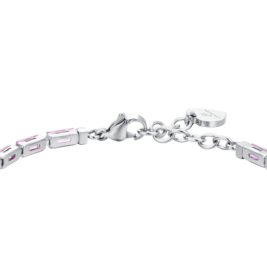 BRACCIALE TENNIS DONNA ZIRCONI BAGUETTE ROSA