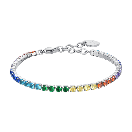 BRACCIALE TENNIS DONNA CRISTALLI ARCOBALENO