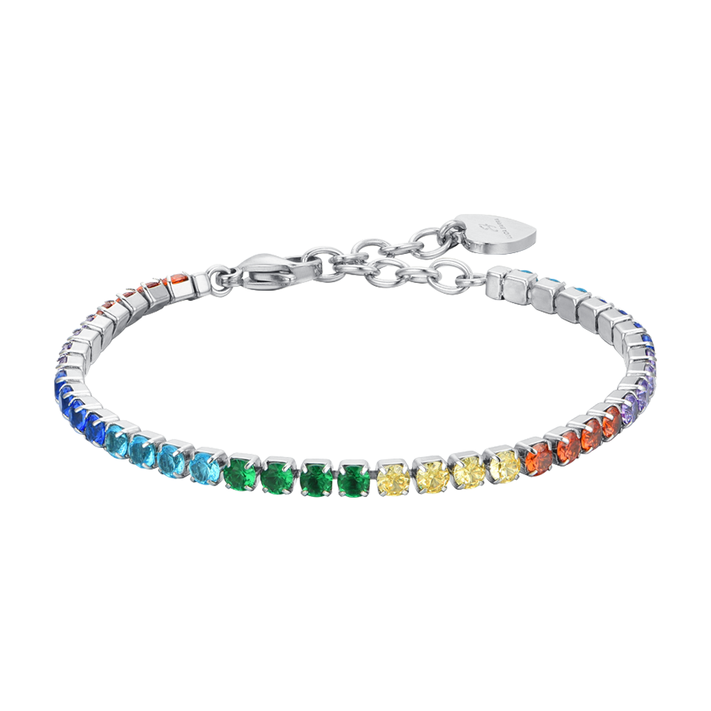 BRACCIALE TENNIS DONNA CRISTALLI ARCOBALENO