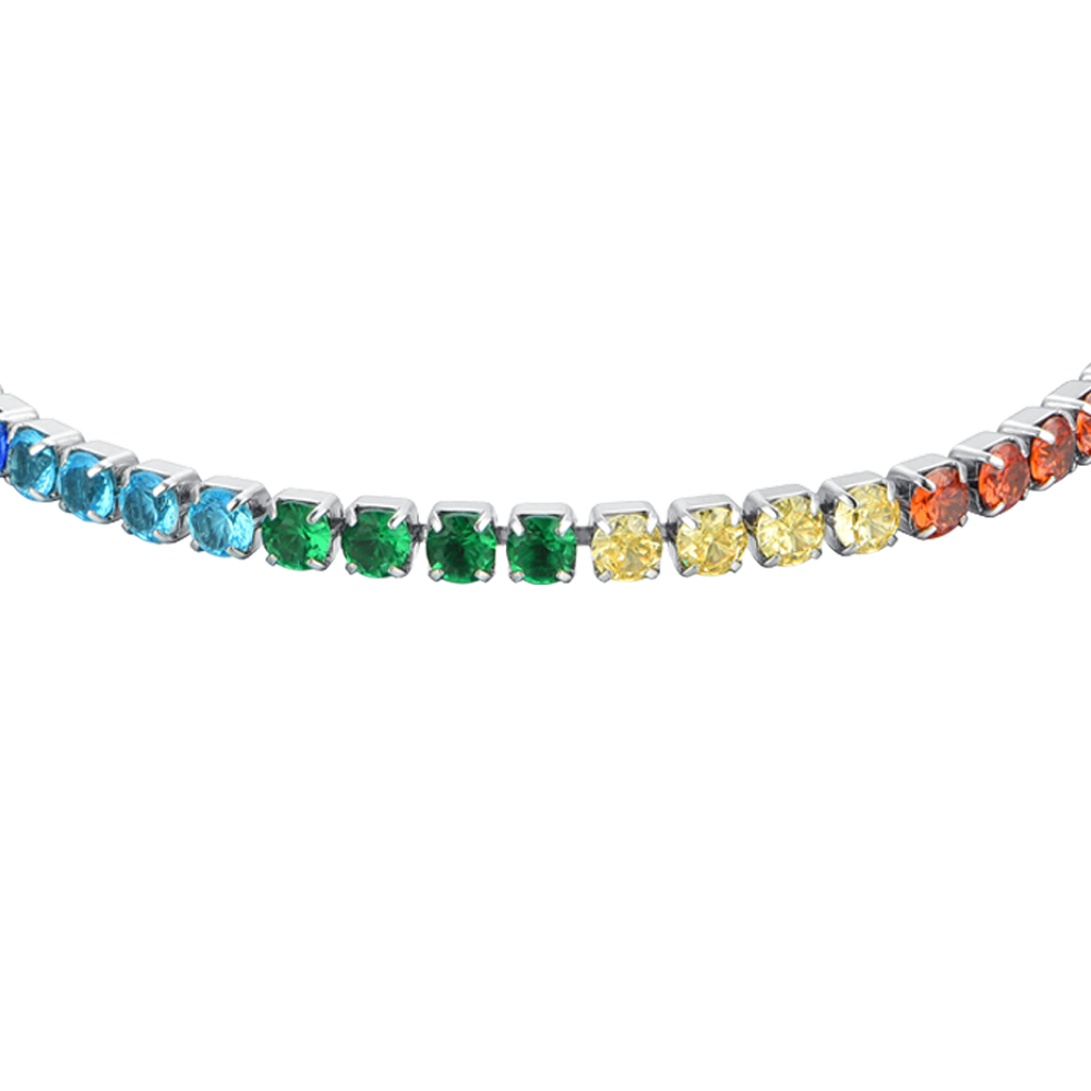 BRACCIALE TENNIS DONNA CRISTALLI ARCOBALENO