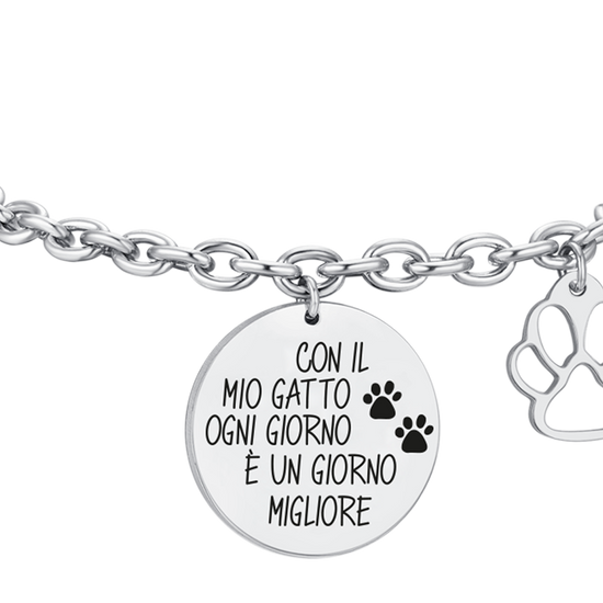 BRACCIALE DONNA IN ACCIAIO GATTO