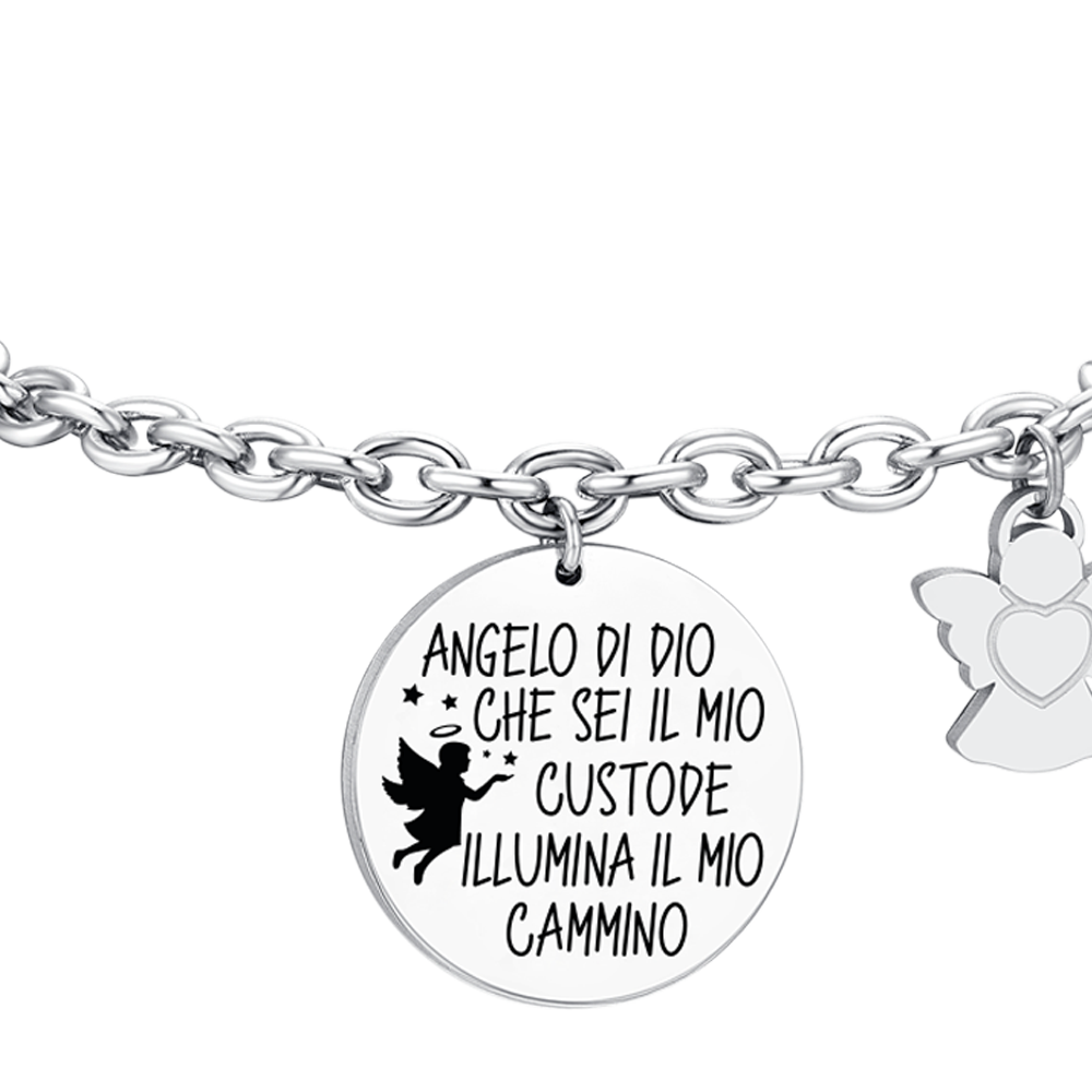 BRACCIALE DONNA IN ACCIAIO CON CHARM ANGELO