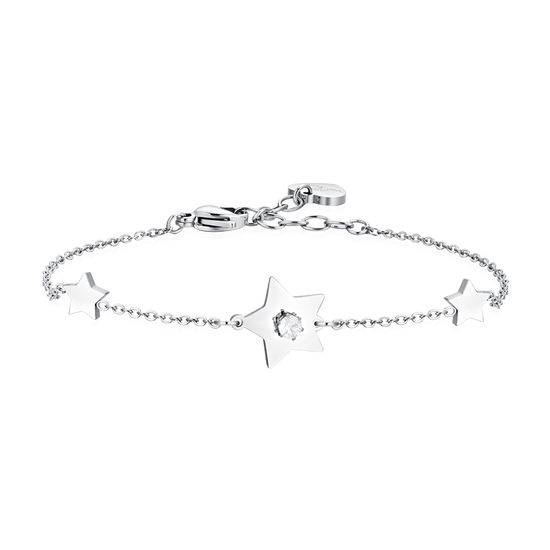 BRACCIALE DONNA IN ACCIAIO STELLE E ZIRCONI