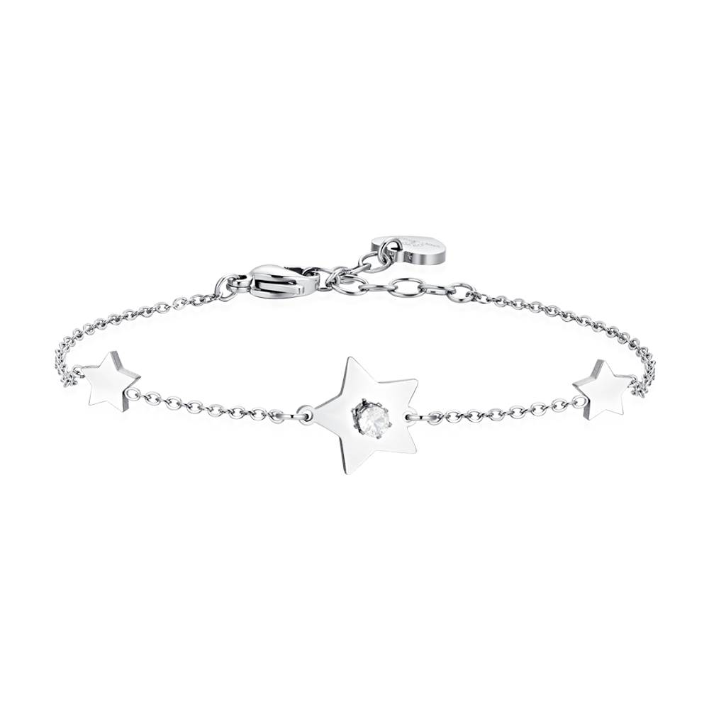 BRACCIALE DONNA IN ACCIAIO STELLE E ZIRCONI