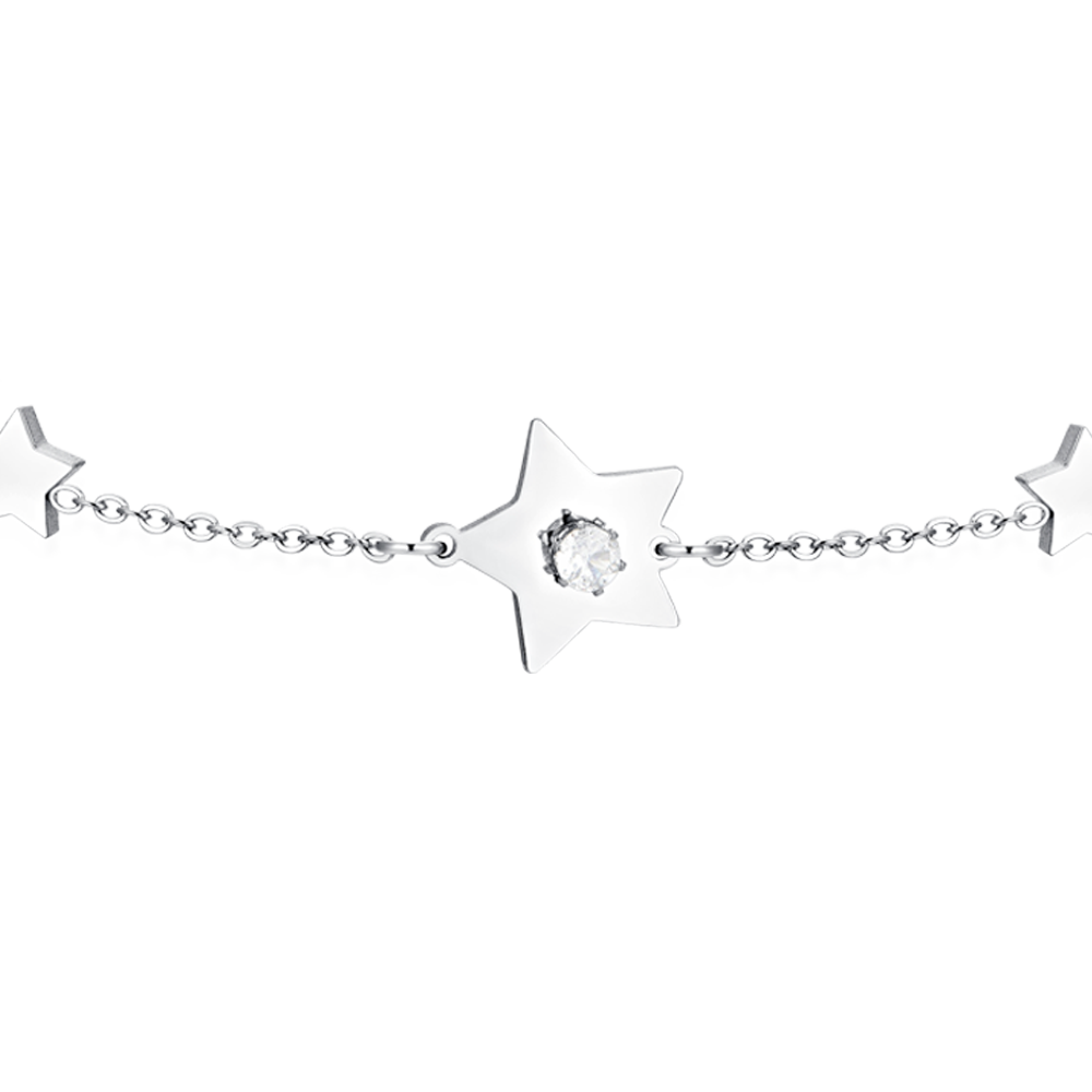 BRACCIALE DONNA IN ACCIAIO STELLE E ZIRCONI