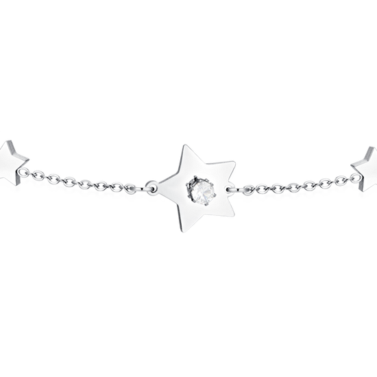 BRACCIALE DONNA IN ACCIAIO STELLE E ZIRCONI