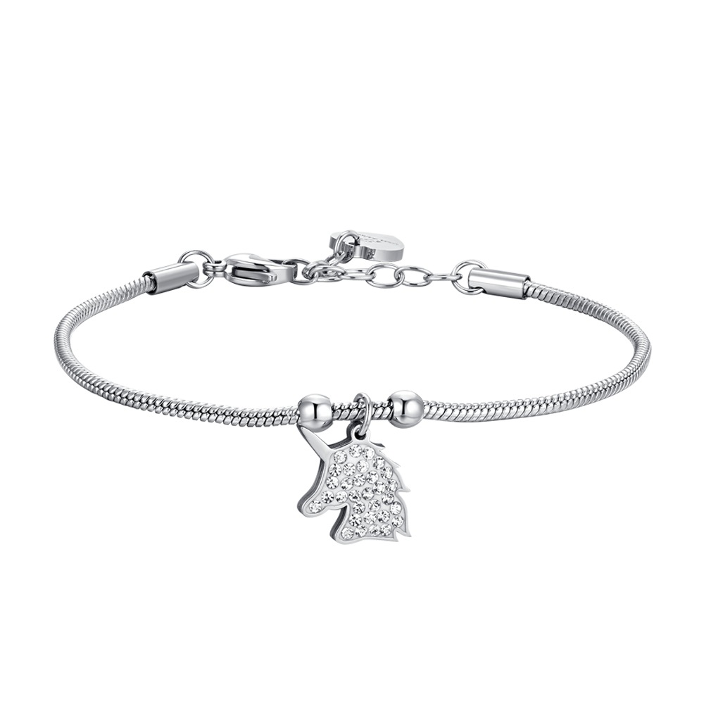 BRACCIALE DONNA IN ACCIAIO CON UNICORNO