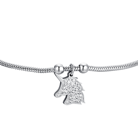 BRACCIALE DONNA IN ACCIAIO CON UNICORNO