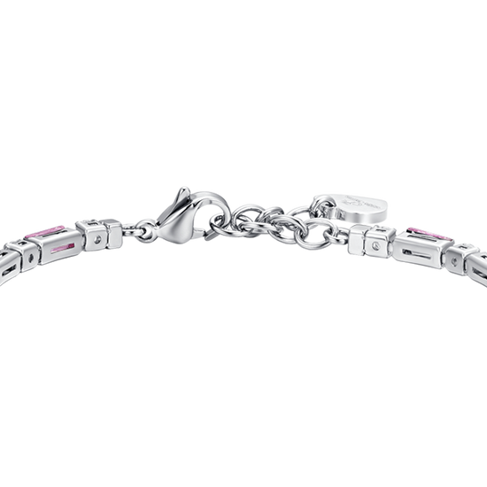 BRACCIALE TENNIS DONNA IN ACCIAIO ZIRCONI ROSA