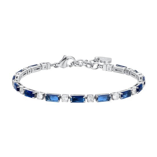 BRACCIALE TENNIS DONNA IN ACCIAIO ZIRCONI BLU