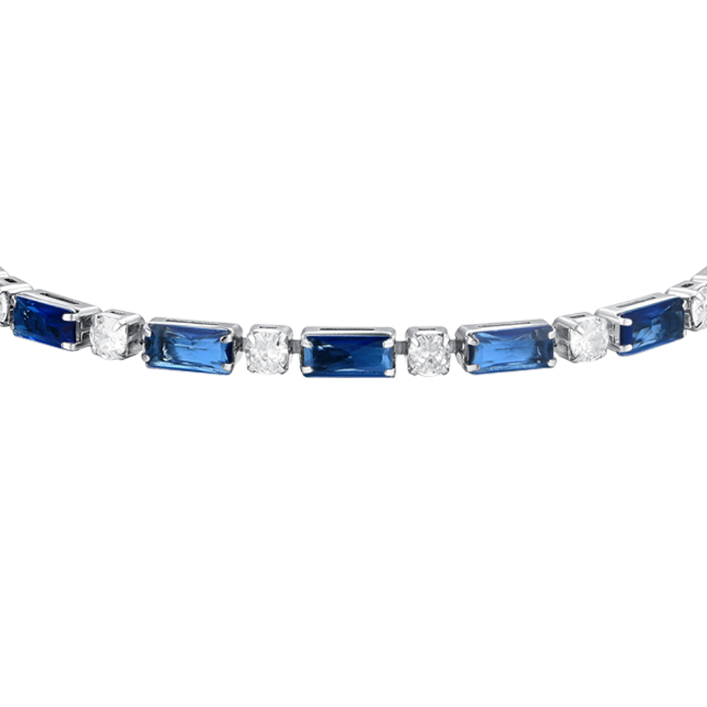 BRACCIALE TENNIS DONNA IN ACCIAIO ZIRCONI BLU