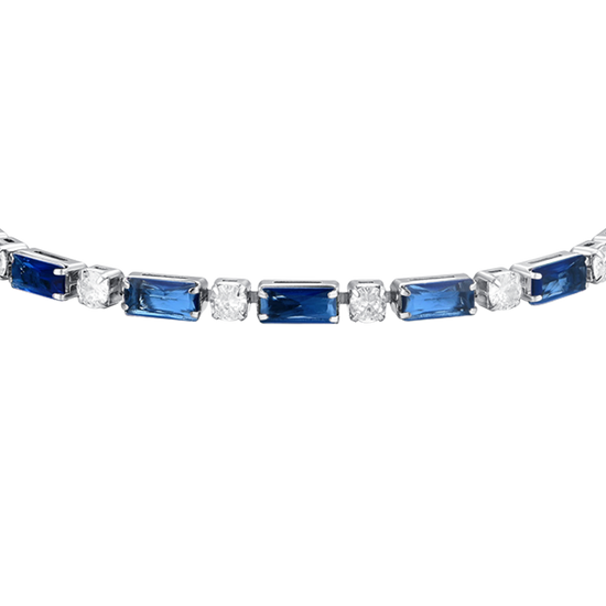 BRACCIALE TENNIS DONNA IN ACCIAIO ZIRCONI BLU