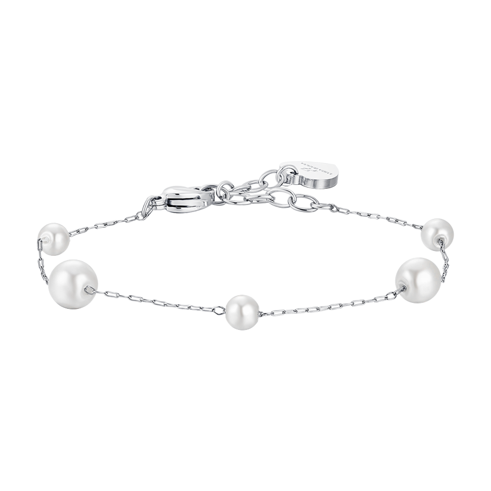 BRACCIALE DONNA IN ACCIAIO CON PERLE Luca Barra