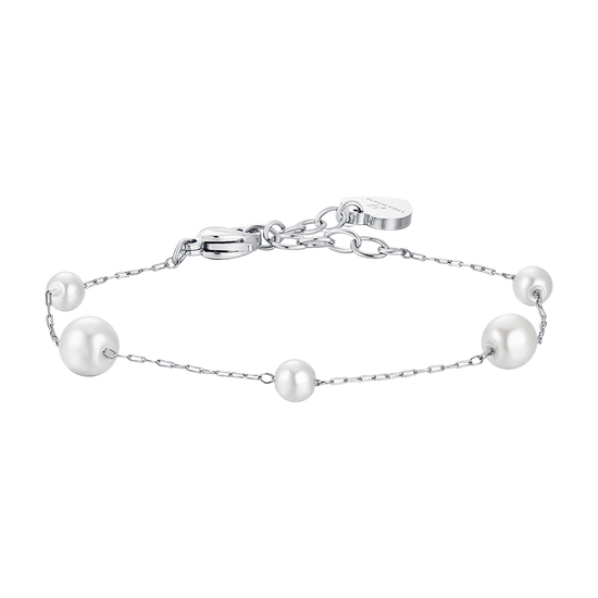 BRACCIALE DONNA IN ACCIAIO CON PERLE