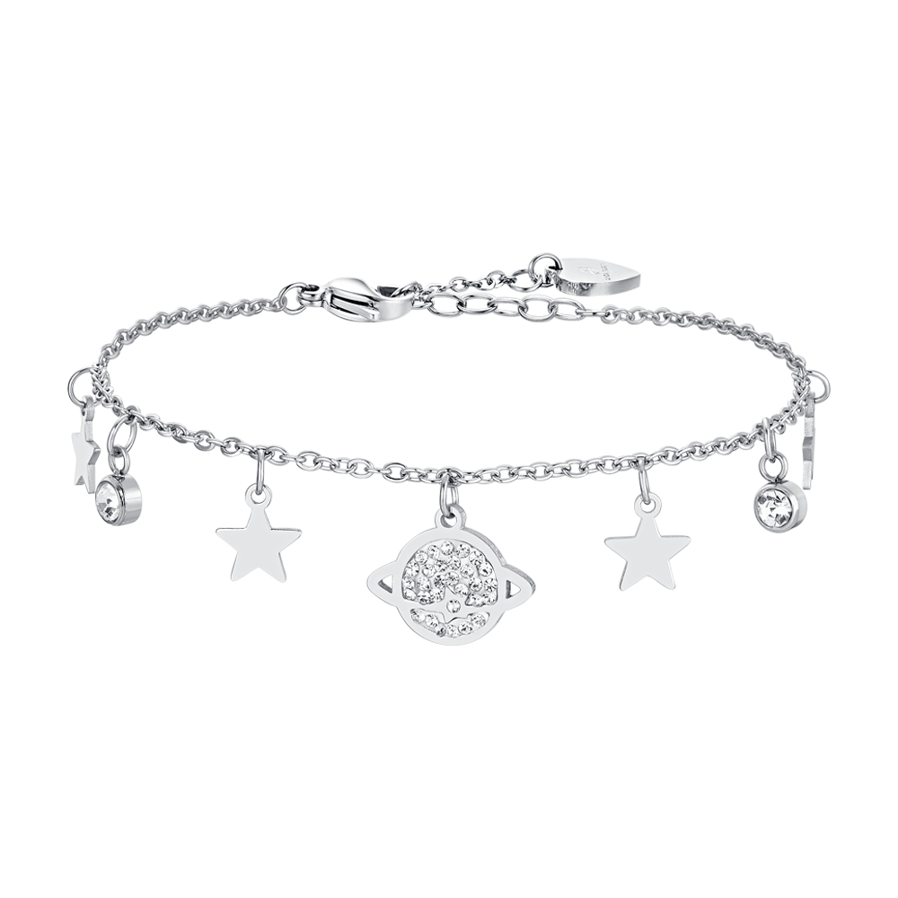 BRACCIALE DONNA IN ACCIAIO PIANETA E STELLE