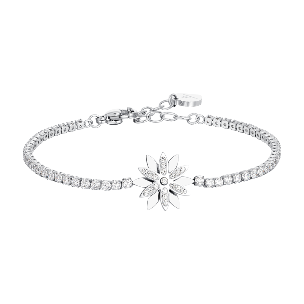 BRACCIALE TENNIS DONNA IN ACCIAIO FIORE GIREVOLE