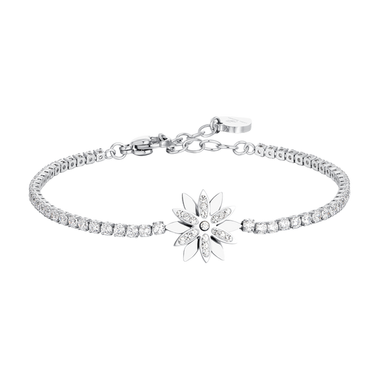 BRACCIALE TENNIS DONNA IN ACCIAIO FIORE GIREVOLE