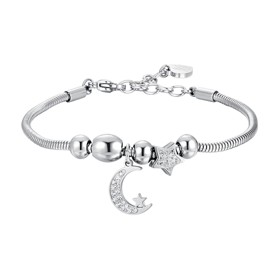 BRACCIALE DONNA IN ACCIAIO LUNA E CRISTALLI