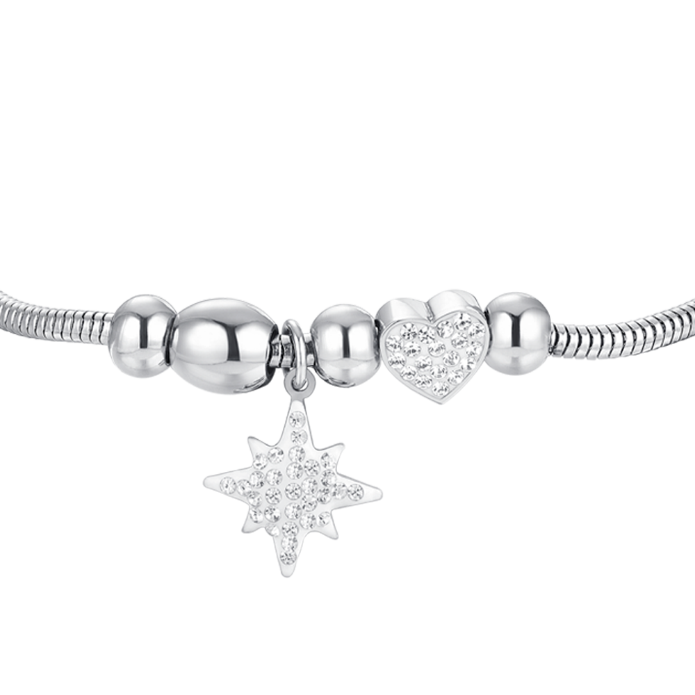 BRACCIALE DONNA IN ACCIAIO STELLA DI SISSI E CRISTALLI