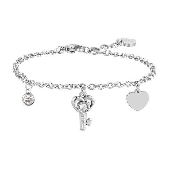 BRACCIALE DONNA IN ACCIAIO CHIAVE E CUORE