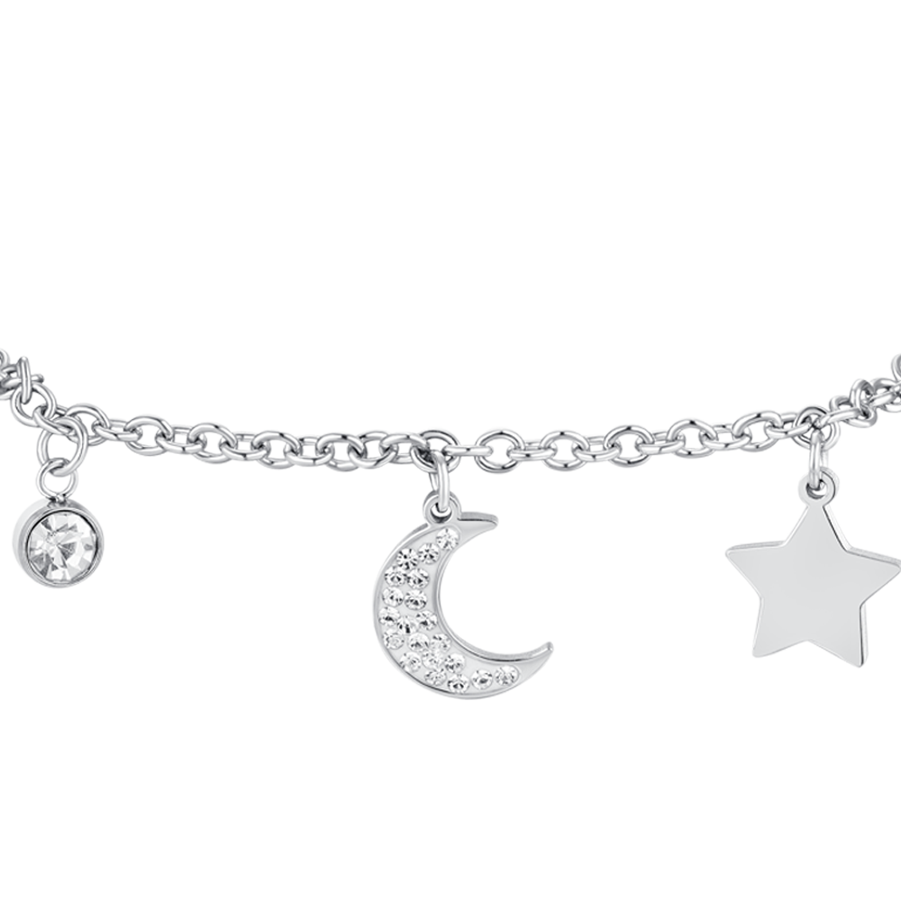 BRACCIALE DONNA IN ACCIAIO LUNA E STELLA