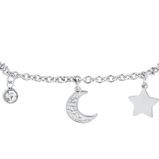 BRACCIALE DONNA IN ACCIAIO LUNA E STELLA