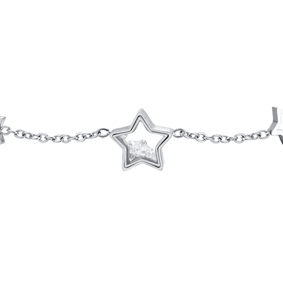 BRACCIALE DONNA IN ACCAIO STELLE E ZIRCONI