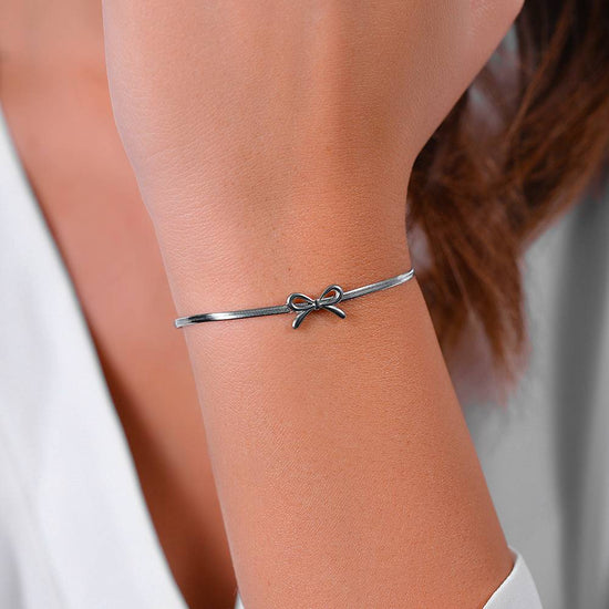 BRACCIALE DONNA IN ACCIAIO FIOCCO