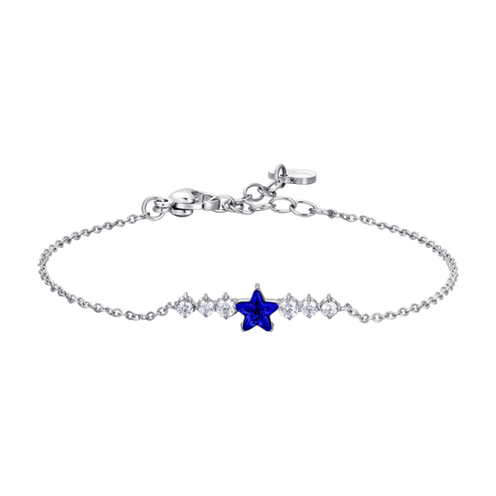 BRACCIALE DONNA IN ACCIAIO CON STELLA BLU E CRISTALLI BIANCHI