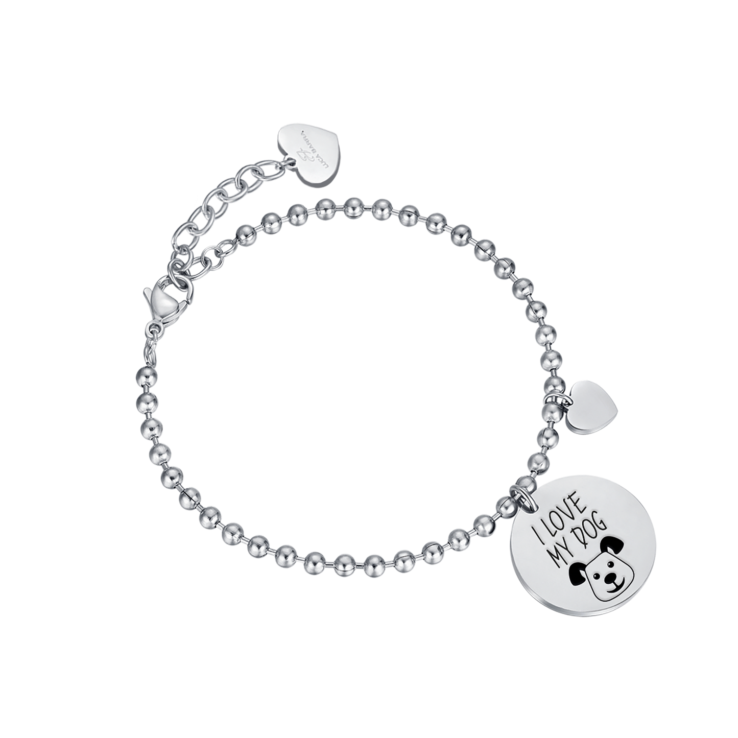 BRACCIALE IN ACCIAIO "I LOVE MY DOG"