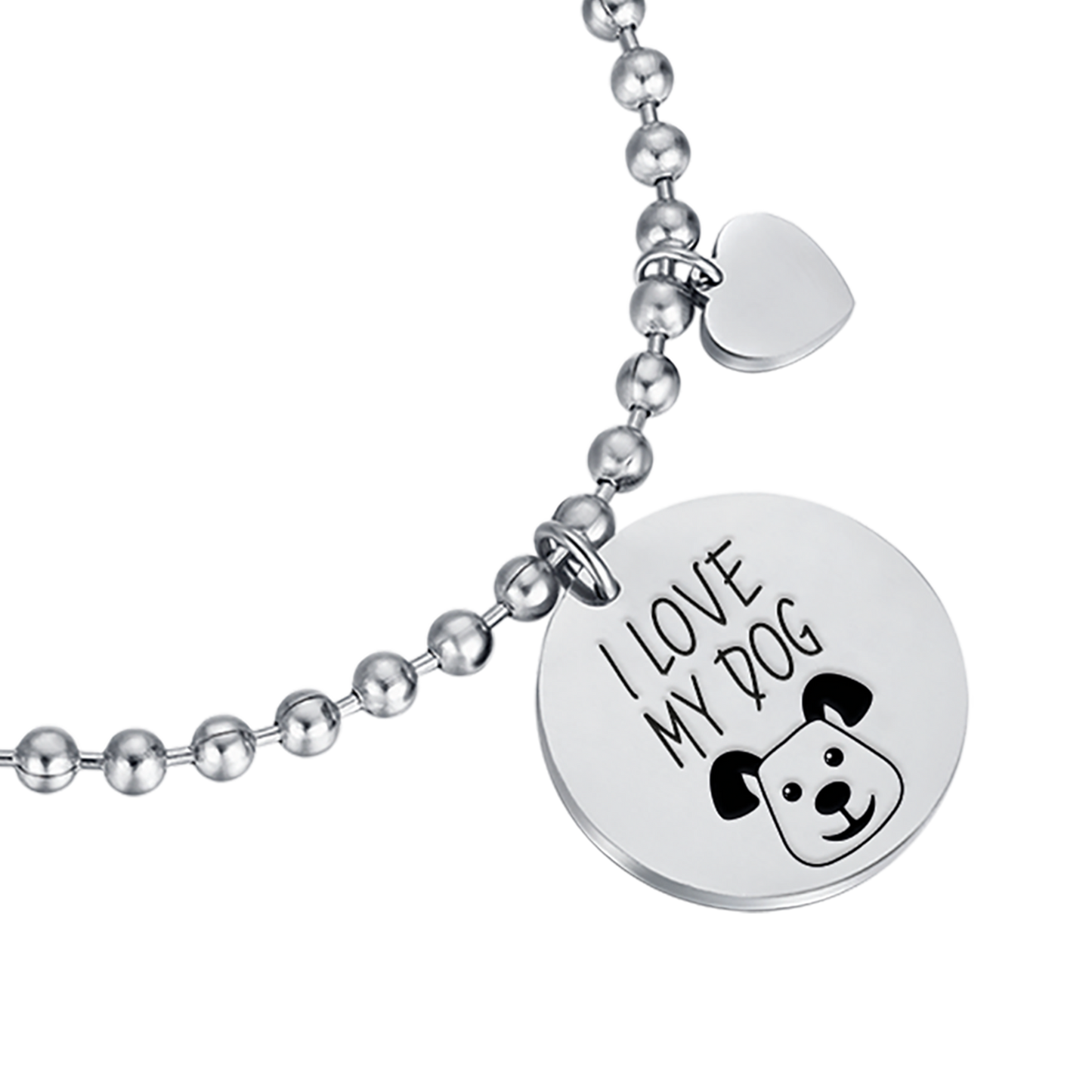 BRACCIALE IN ACCIAIO "I LOVE MY DOG"