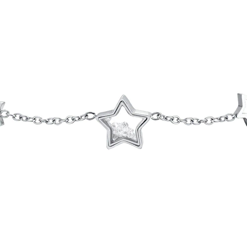 BRACCIALE DONNA IN ACCAIO STELLE E ZIRCONI Luca Barra