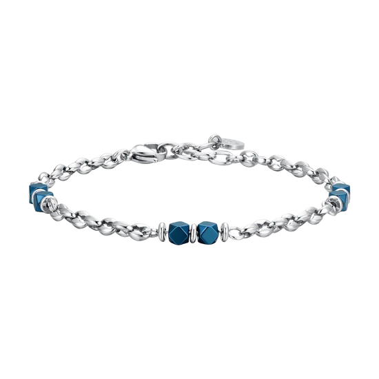 BRACCIALE UOMO IN ACCIAIO EMATITE BLU Luca Barra