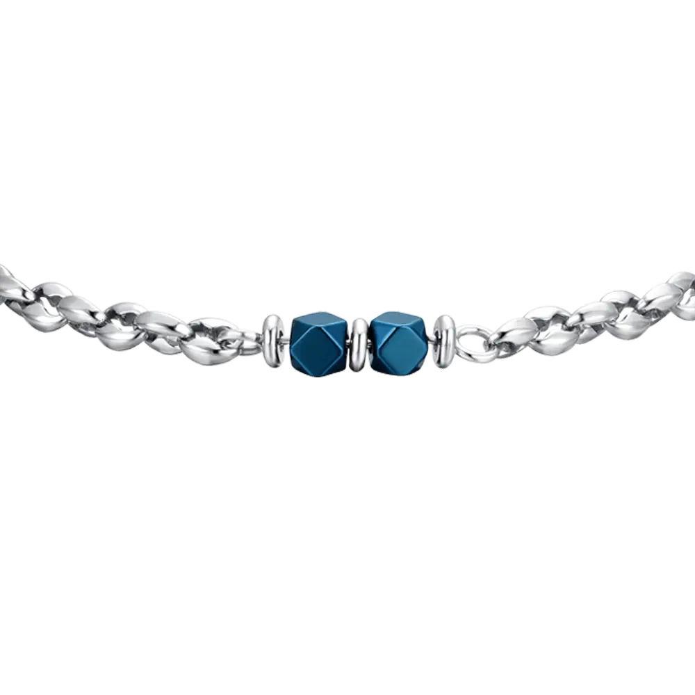 BRACCIALE UOMO IN ACCIAIO EMATITE BLU Luca Barra