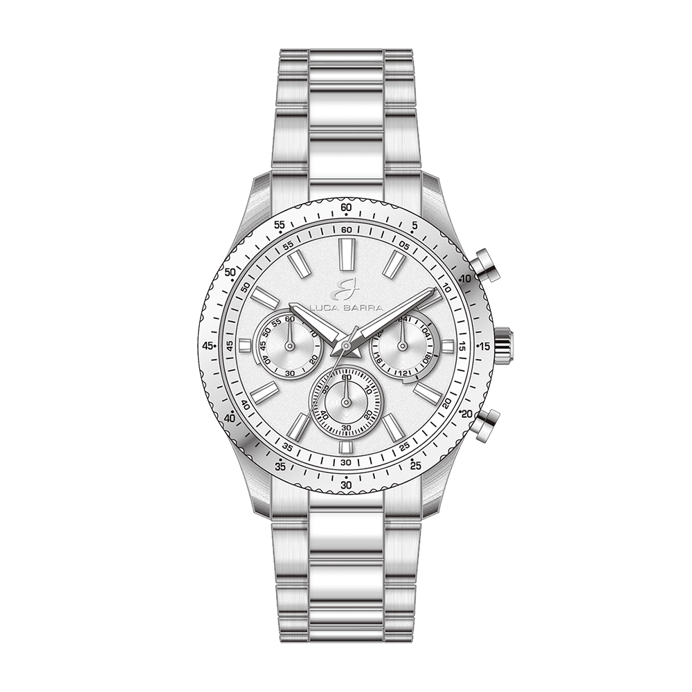 OROLOGIO UOMO IN ACCIAIO QUADRANTE BIANCO